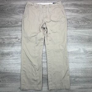 Polo Ralph Lauren Pants Mens 35x28 Khaki Chino Classic Cotton Twill Stretch Pony